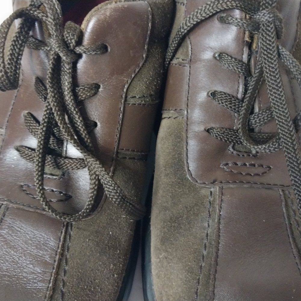 Clarks Men's Dark Brown Leather Sneakers Size 11 - Picture 7 of 13